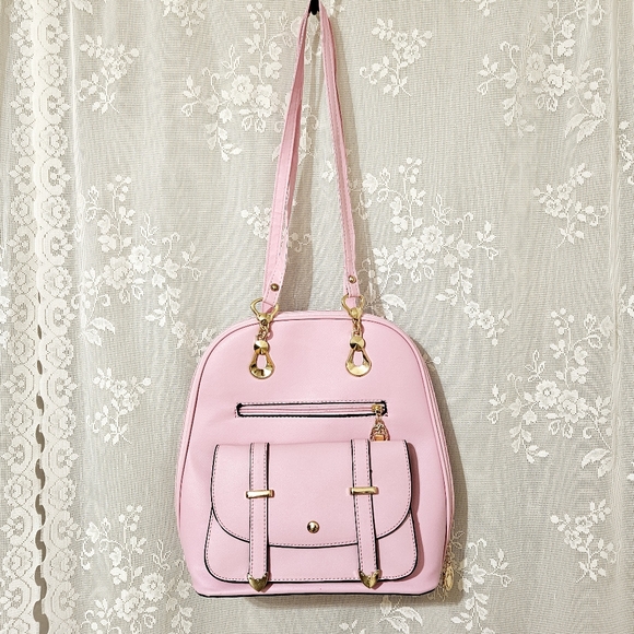 Faux Leather Backpack With Adjustable Criss Cross Straps - Picture 3 of 13